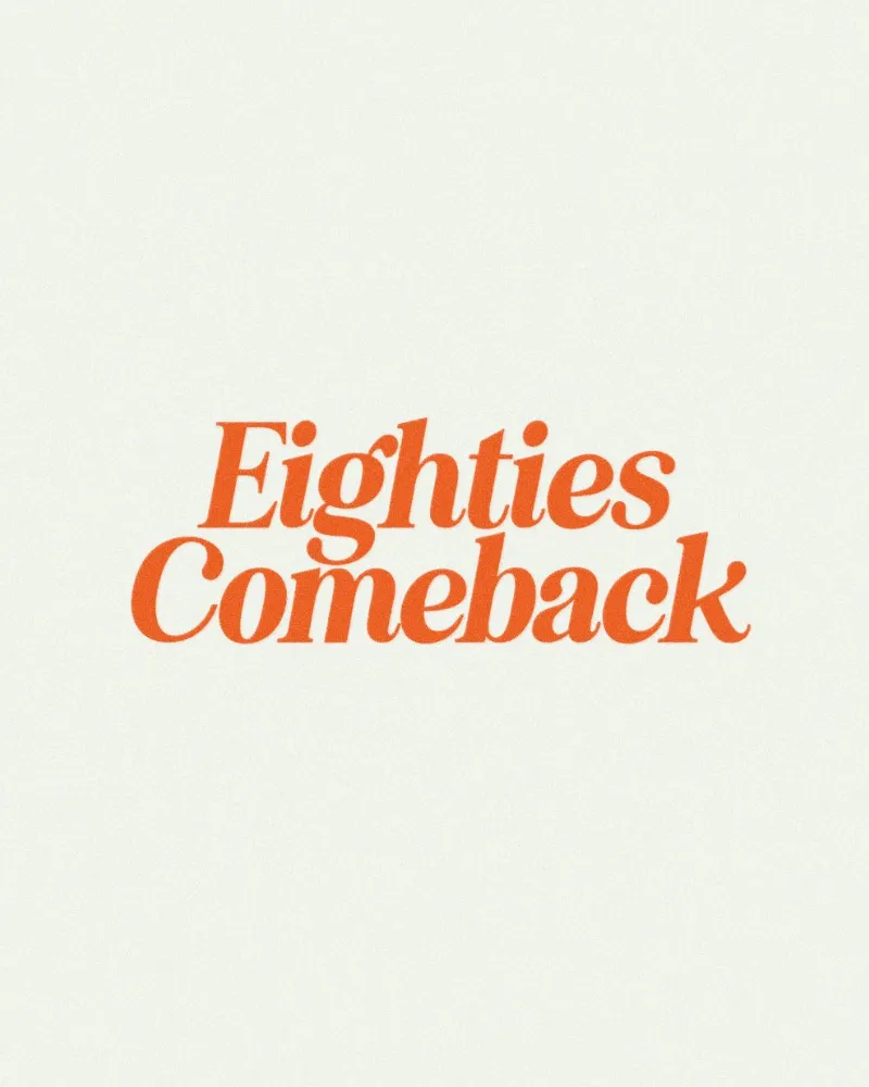 Eighties comeback nostalgic font